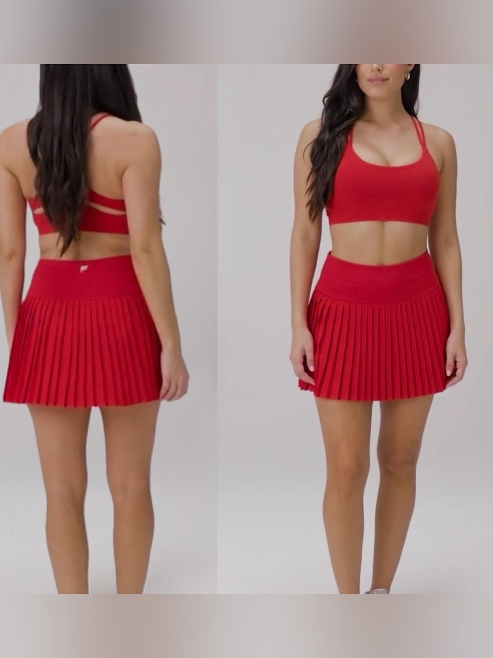 Red Pleated Skirt and top set